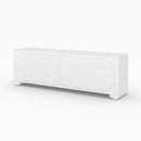 Meuble TV Fira en plâtre blanc cassé 140 cm