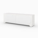 Meuble TV Fira en plâtre blanc cassé 140 cm avec tiroir