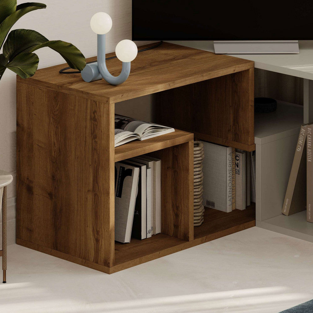 Flex - Modular Corner TV Unit - Wood - Beige