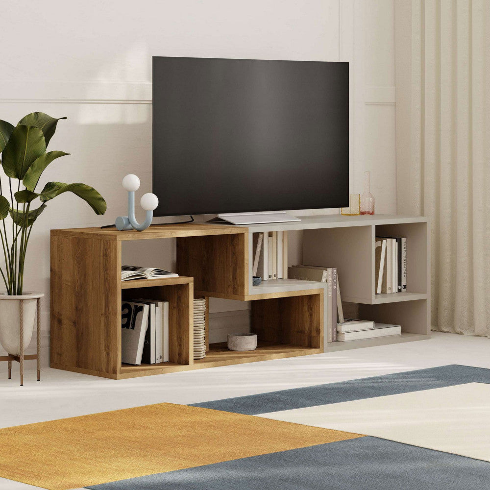 Flex - Modular Corner TV Unit - Wood - Beige