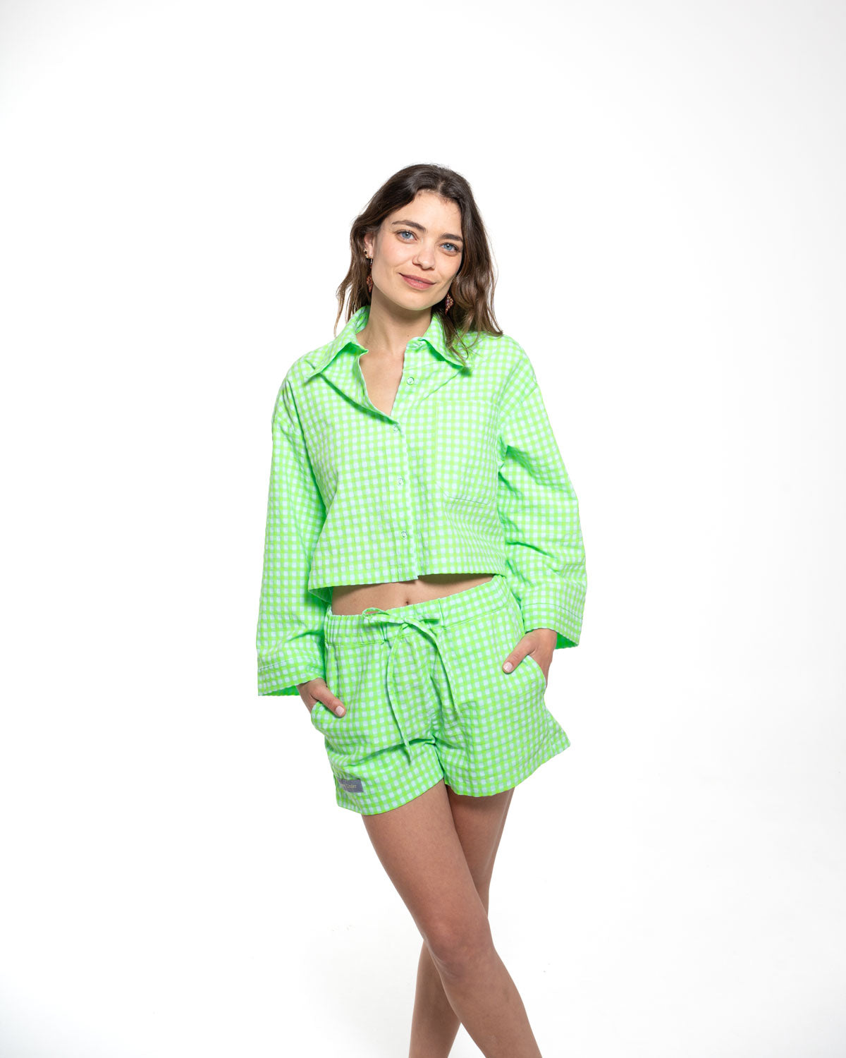Short À Carreaux Vichy - Lime