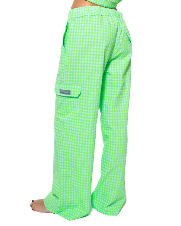 Pantalon À Carreaux Vichy - Lime