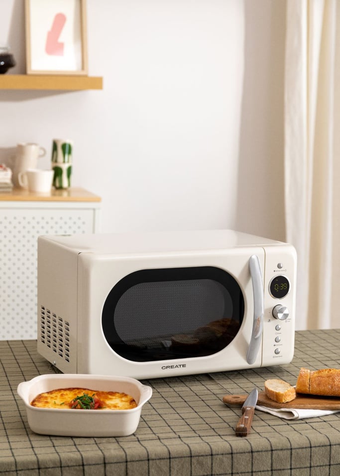 Microwave Retro - Microondas Grill Digital 900W - Blanco Roto