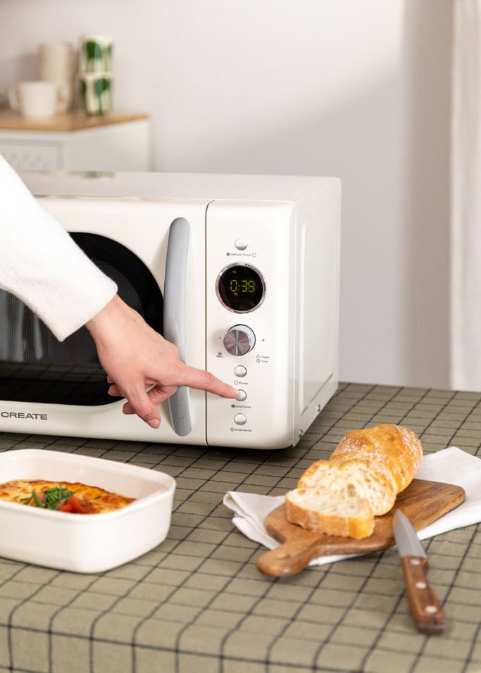 Microwave Retro - Microondas Grill Digital 900W - Blanco Roto