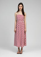 Robe Longue Mikitry Stipe Framboise
