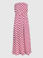 Robe Longue Mikitry Stipe Framboise
