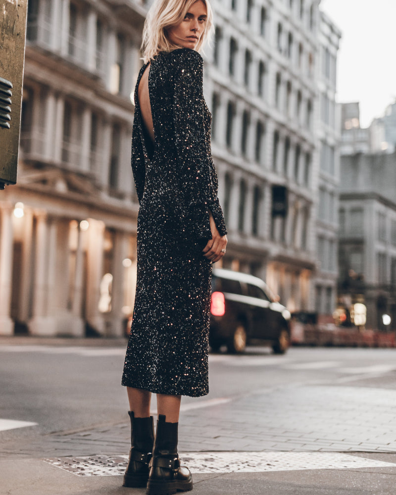 Robe The Black Long Sequin