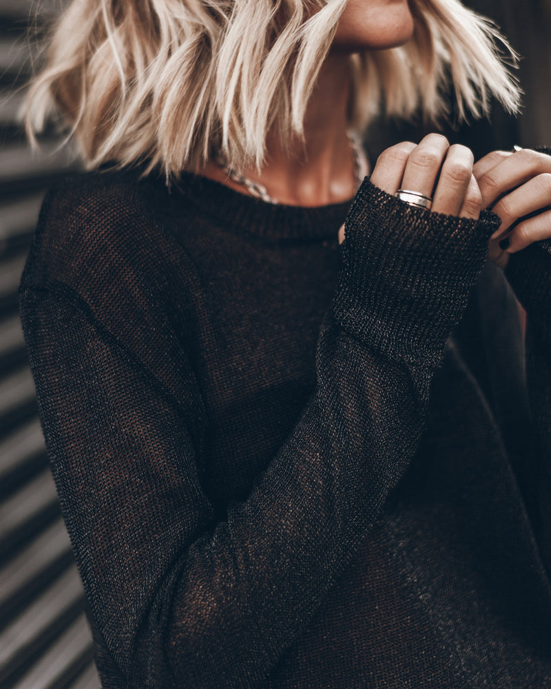 Sweater The Black Metallic Knitted