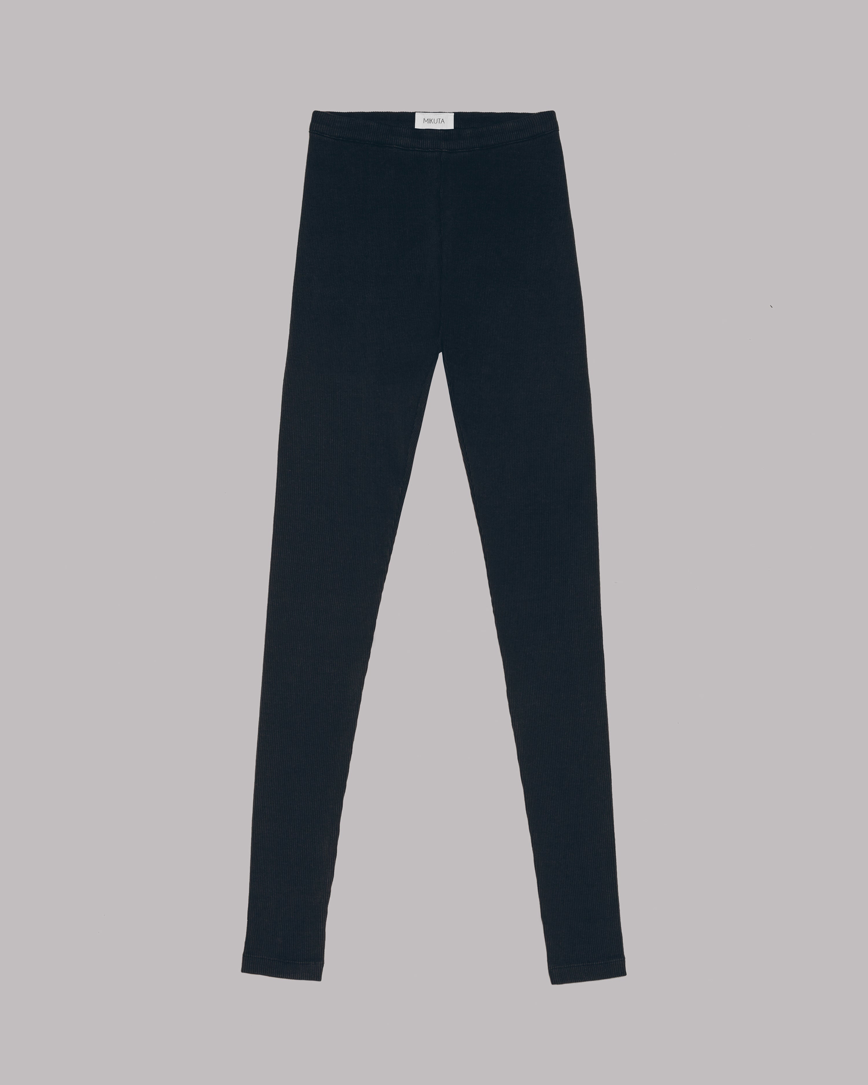 Black Ribbed Leggings - Product photo