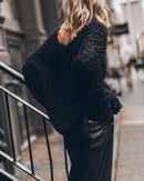 Sweater The Black Sherpa Cropped Knitted