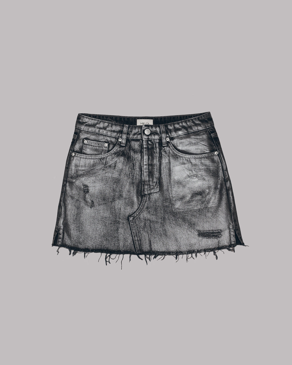 Black Sparkling Denim Skirt