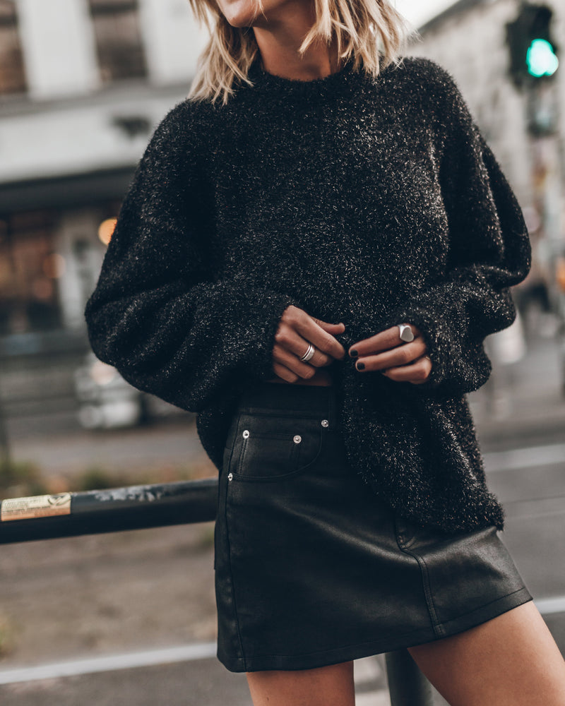 Sweater The Black Sparkly Fluffy Knit