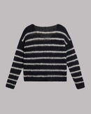 Sweater The Black Striped Mohair Knitted