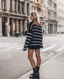 Sweater The Black Striped Mohair Knitted