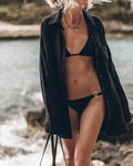 Black Triangle Bikini Black Linen Shirt - Product photo