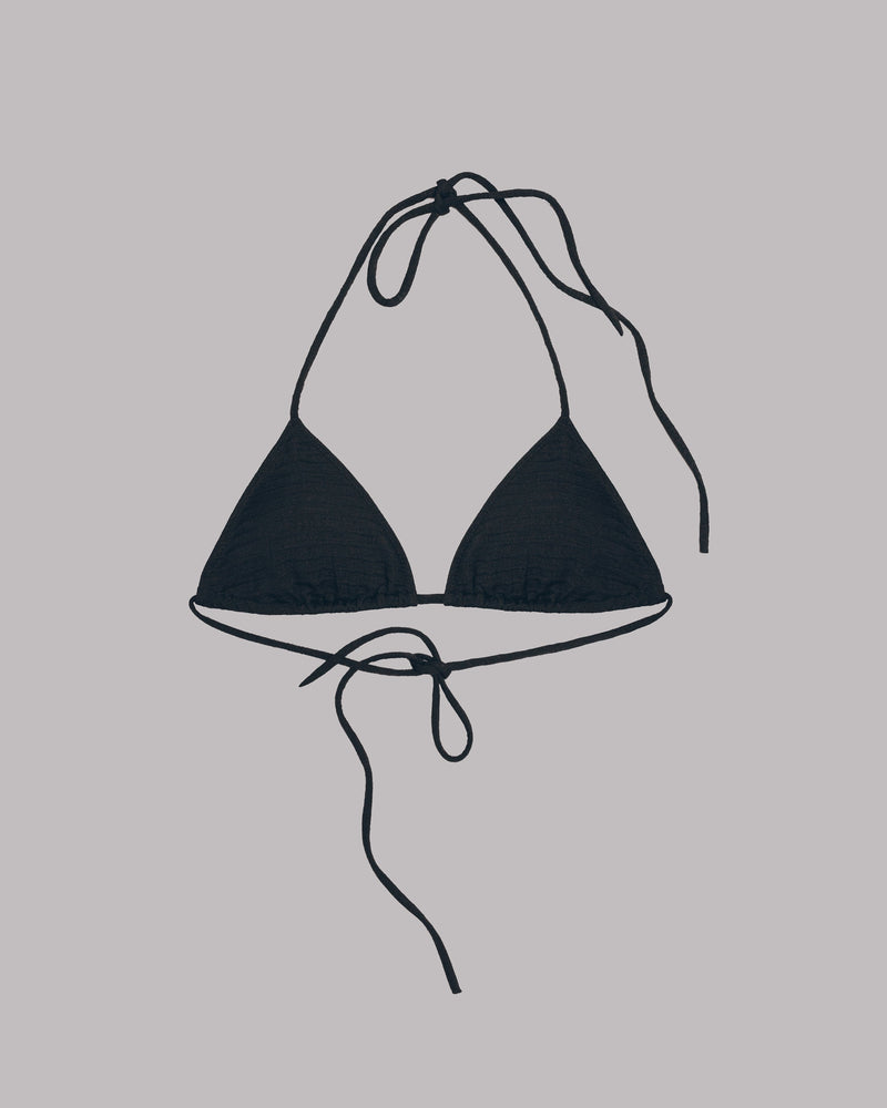 Top El Bikini Triangular Negro