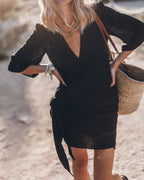 Black Wrap Dress - Product photo