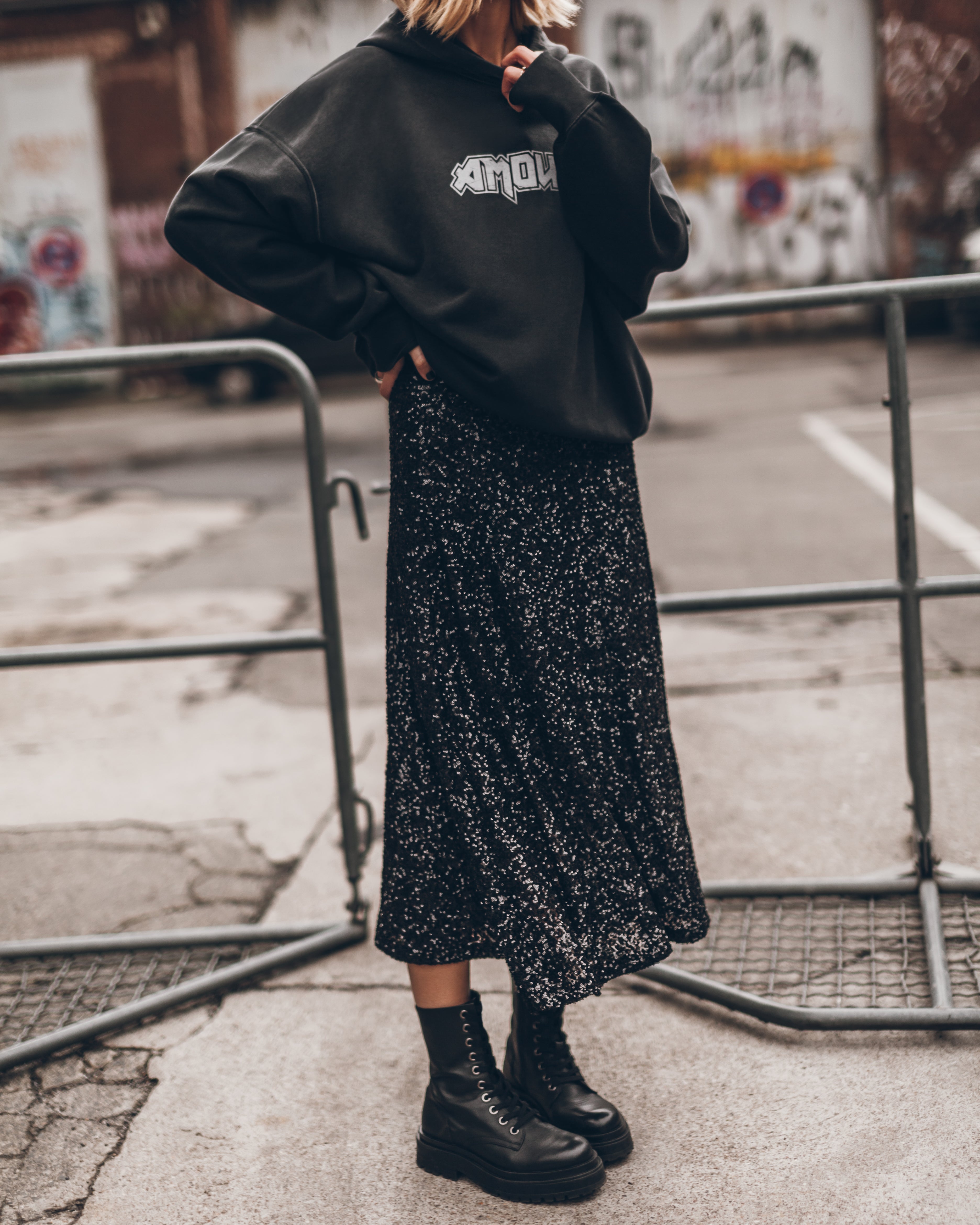 Jupe The Black Long Sequin