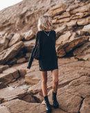 Long Sleeve Short Dress - Black
