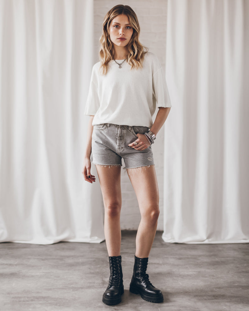 Short The Khaki Faded Denim