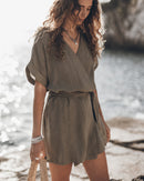 Robe The Khaki Linen Kimono