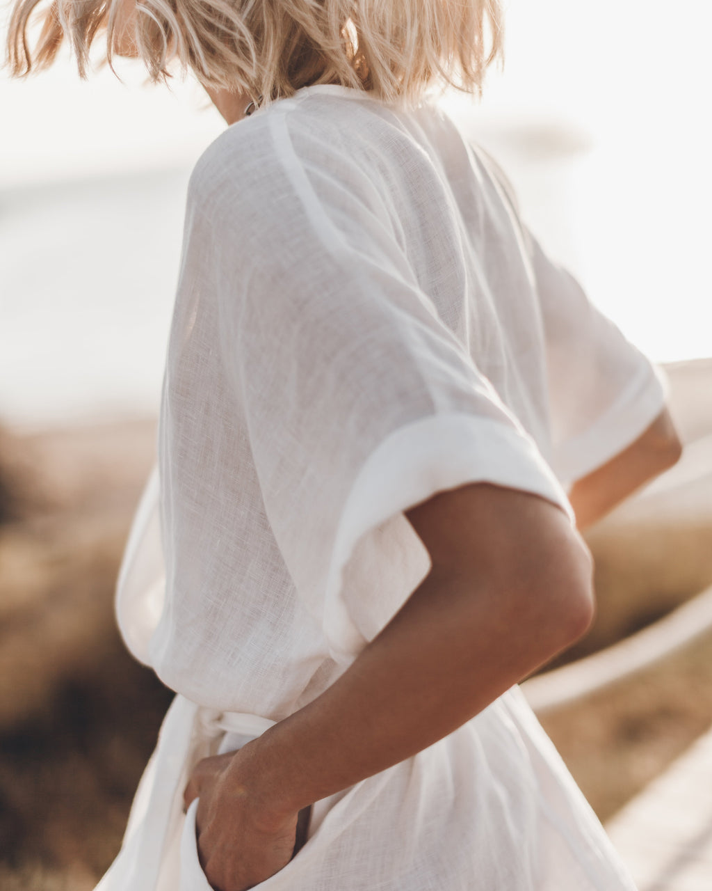 Light Linen Kimono Dress - Product photo