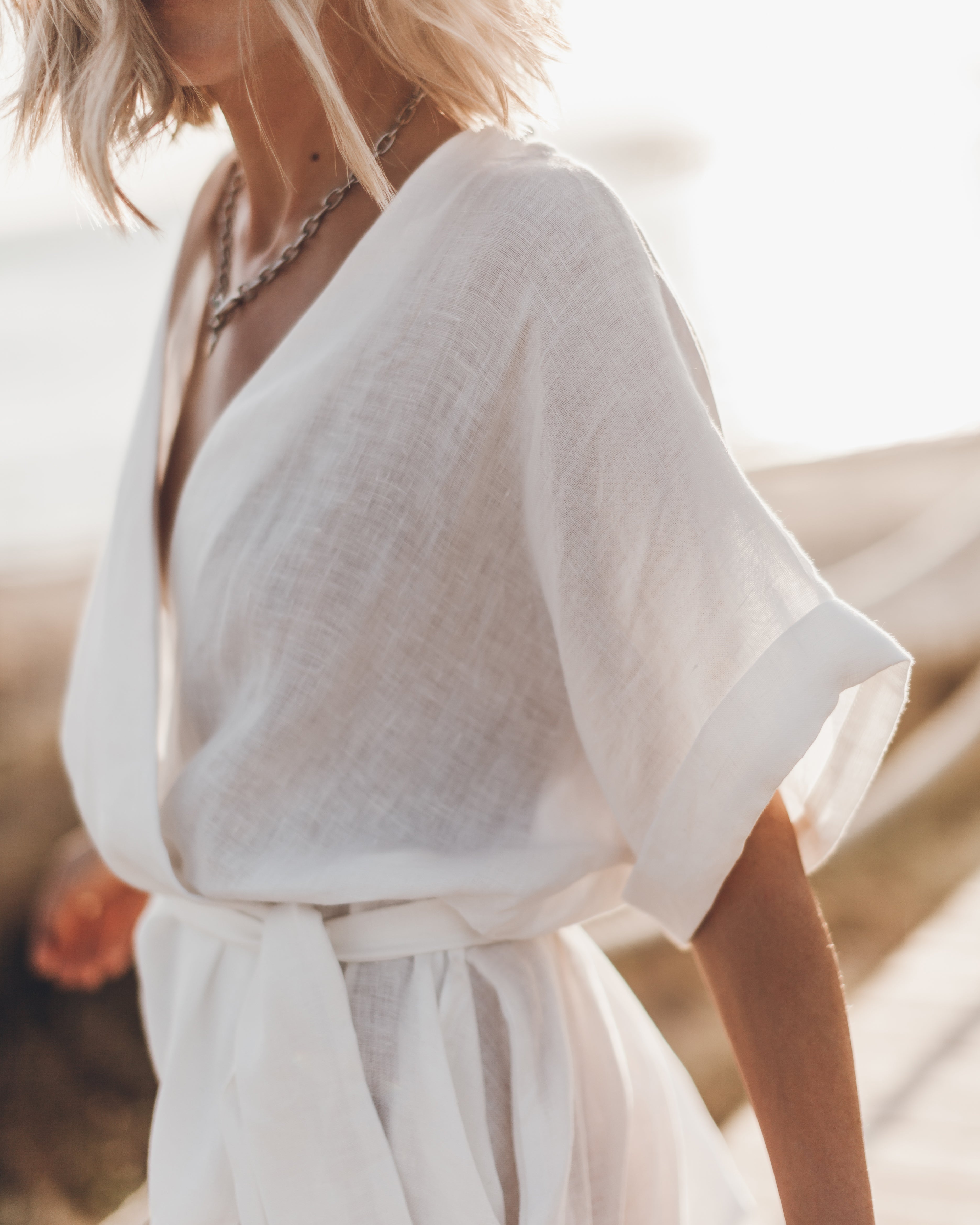 Light Linen Kimono Dress - Product photo