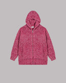 Hoodie The Pink And White Knitted Zipped