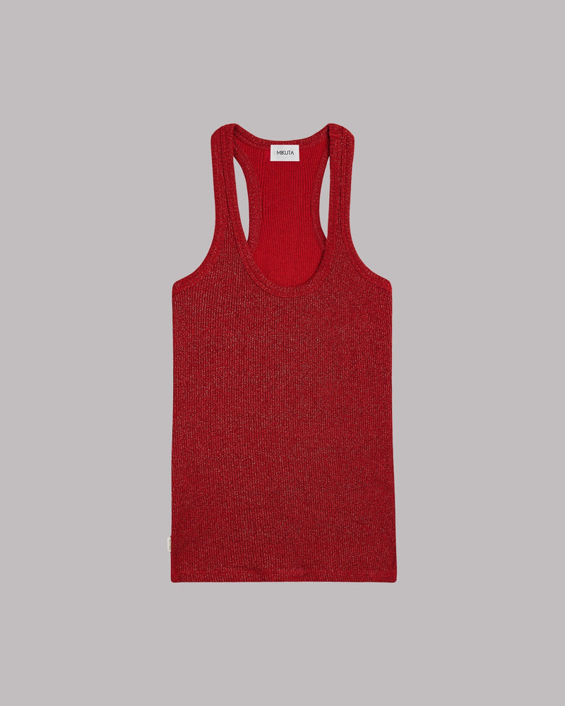 Tank Top The Red Glitter Ribbed