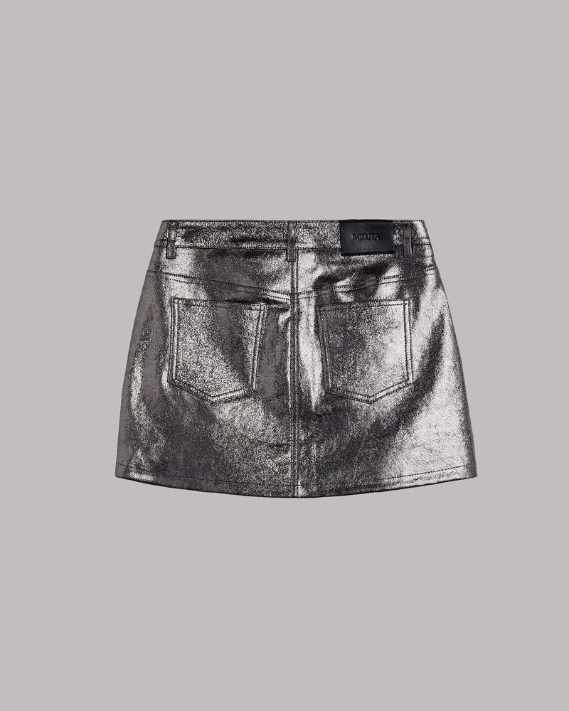 Jupe The Silver Coated Leather