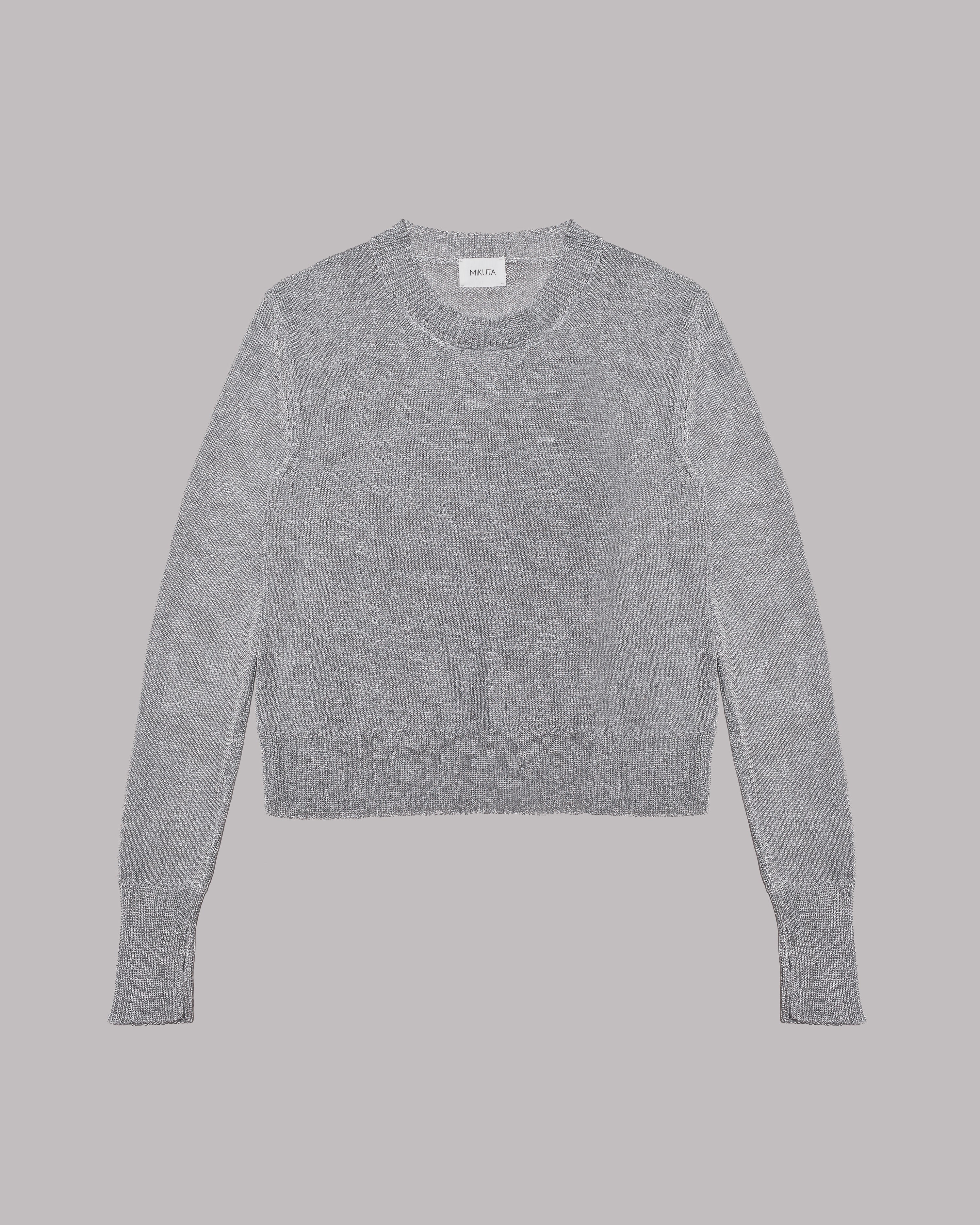 Silver Metallic Knitted Sweater - Product photo