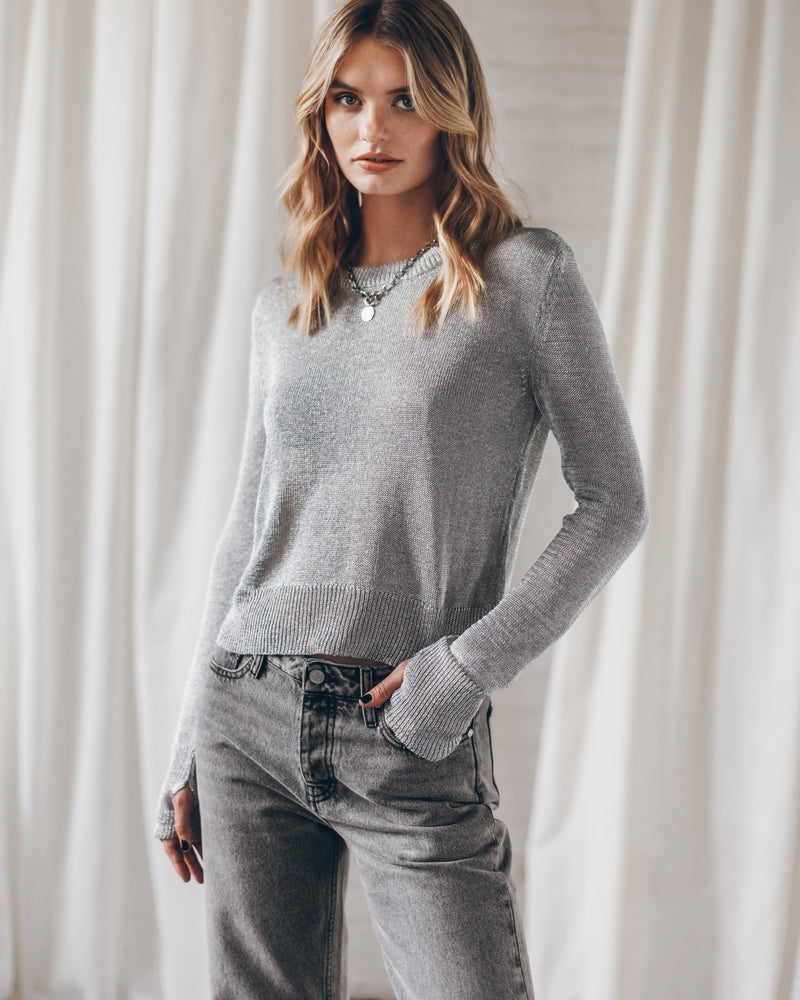 Sweater The Silver Metallic Knitted