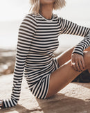 Ribbed Long Sleeve Top - Striped