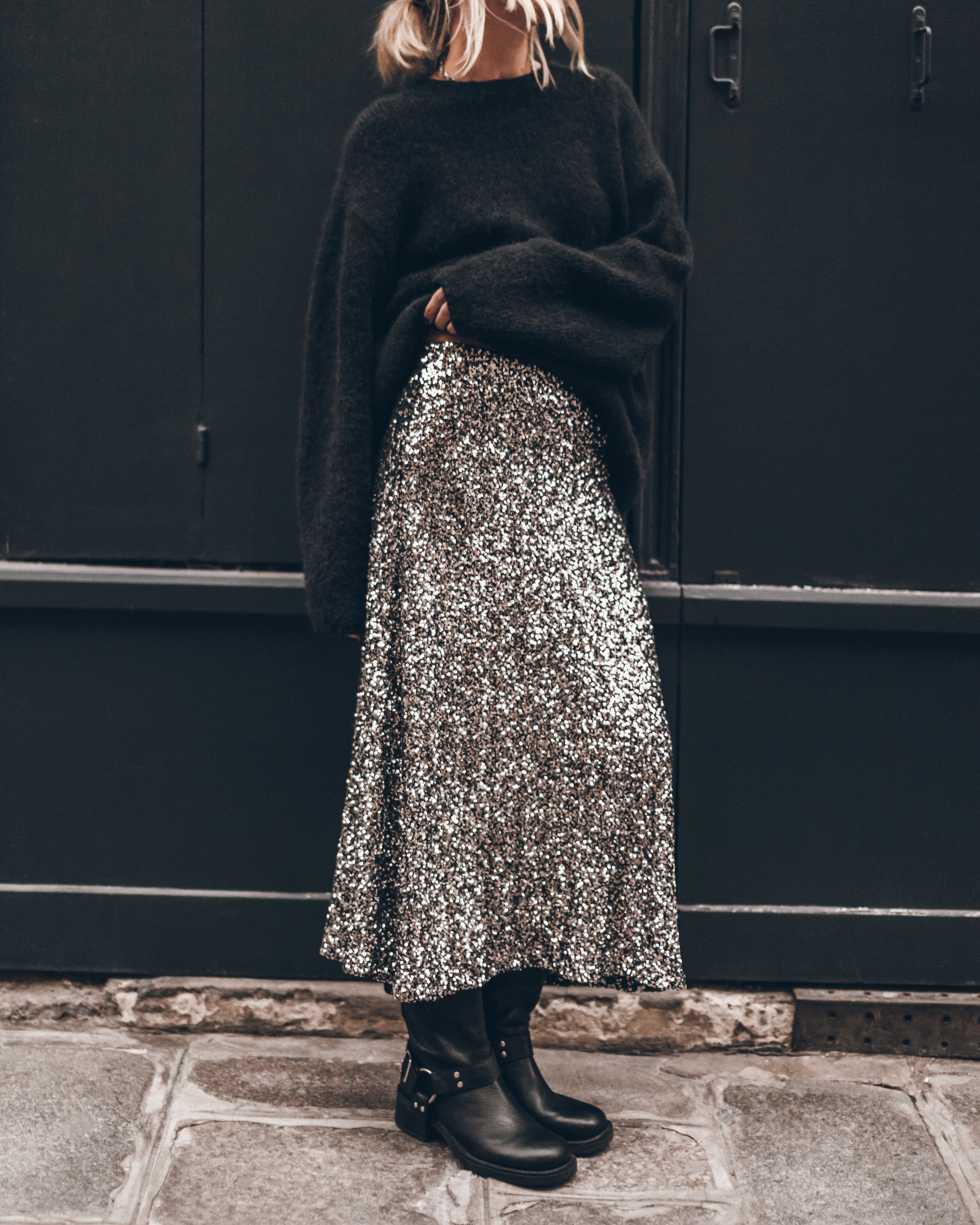 Jupe The Dark Long Sequin