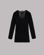 The Black Knitted Low Back Longsleeve Dress Product Shot - Product photo