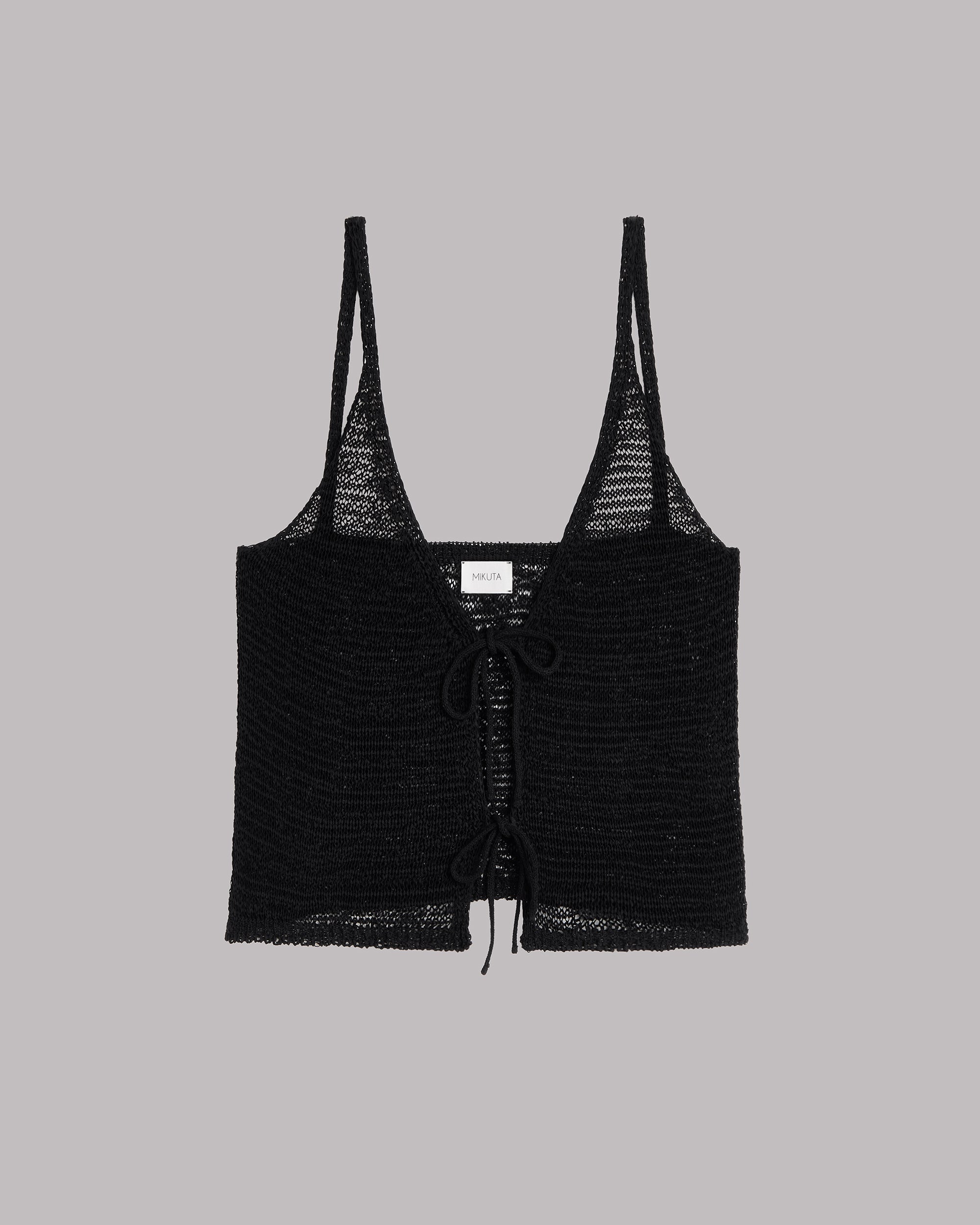 The Black Knitted Vest Top Product Shot - Product photo