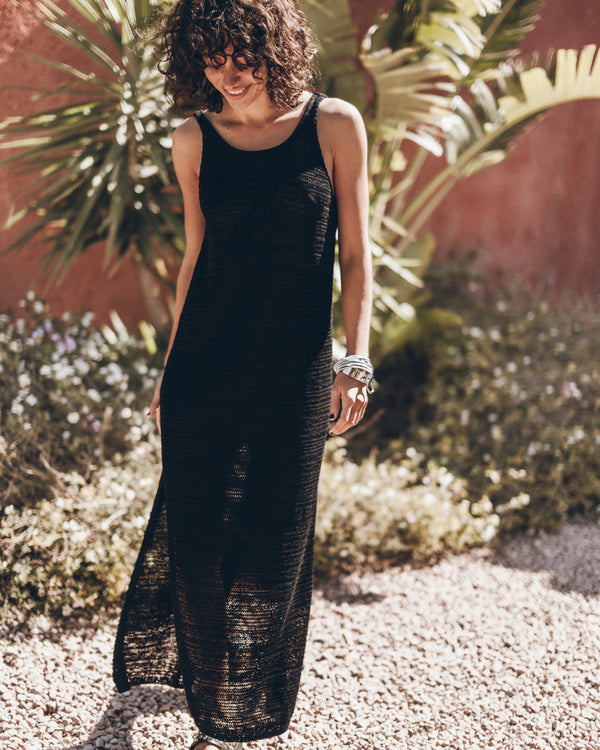 Vestido largo de punto negro Mexico Guindi - Foto del producto