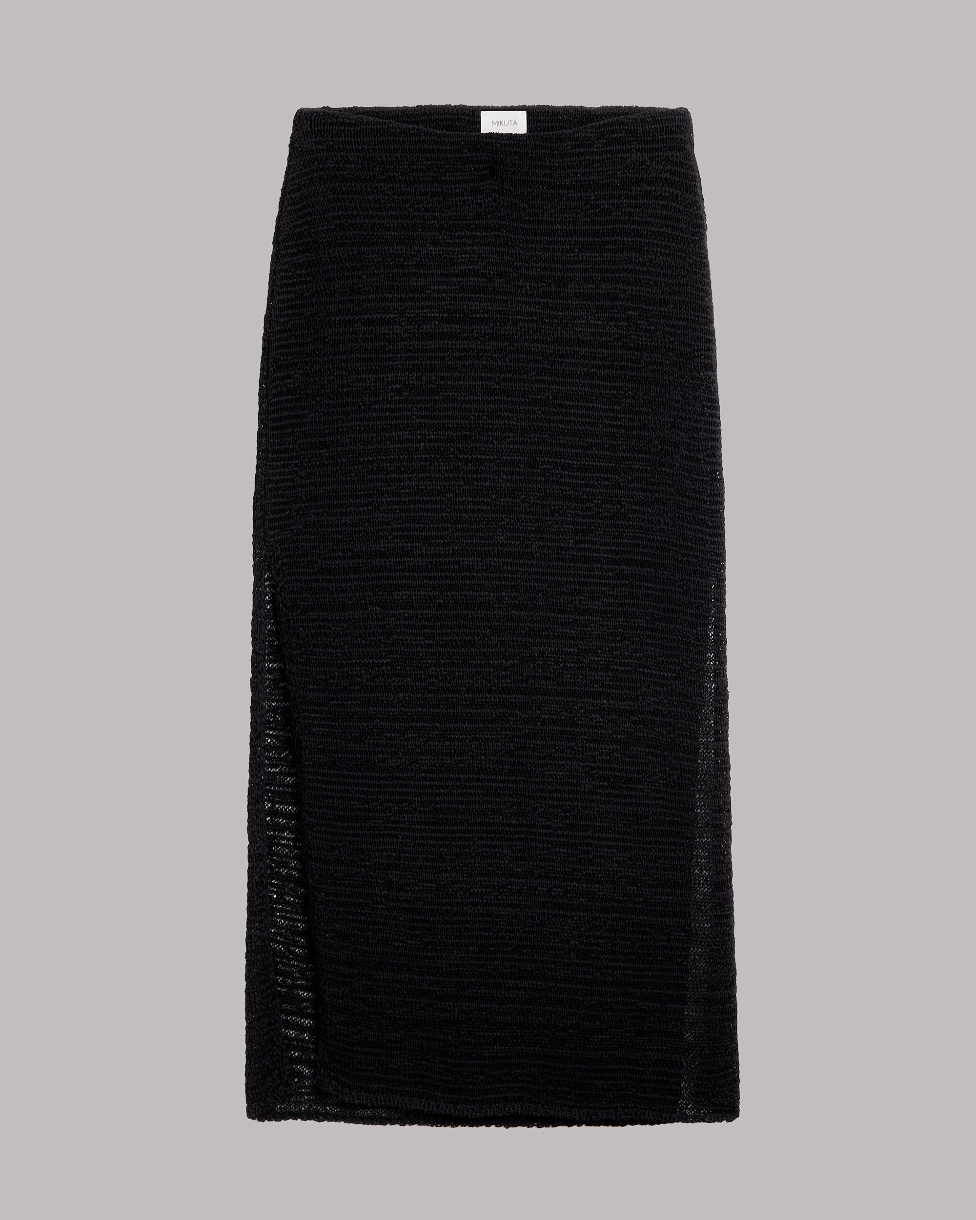 The Black Long Knitted Skirt Product Shot - Product photo