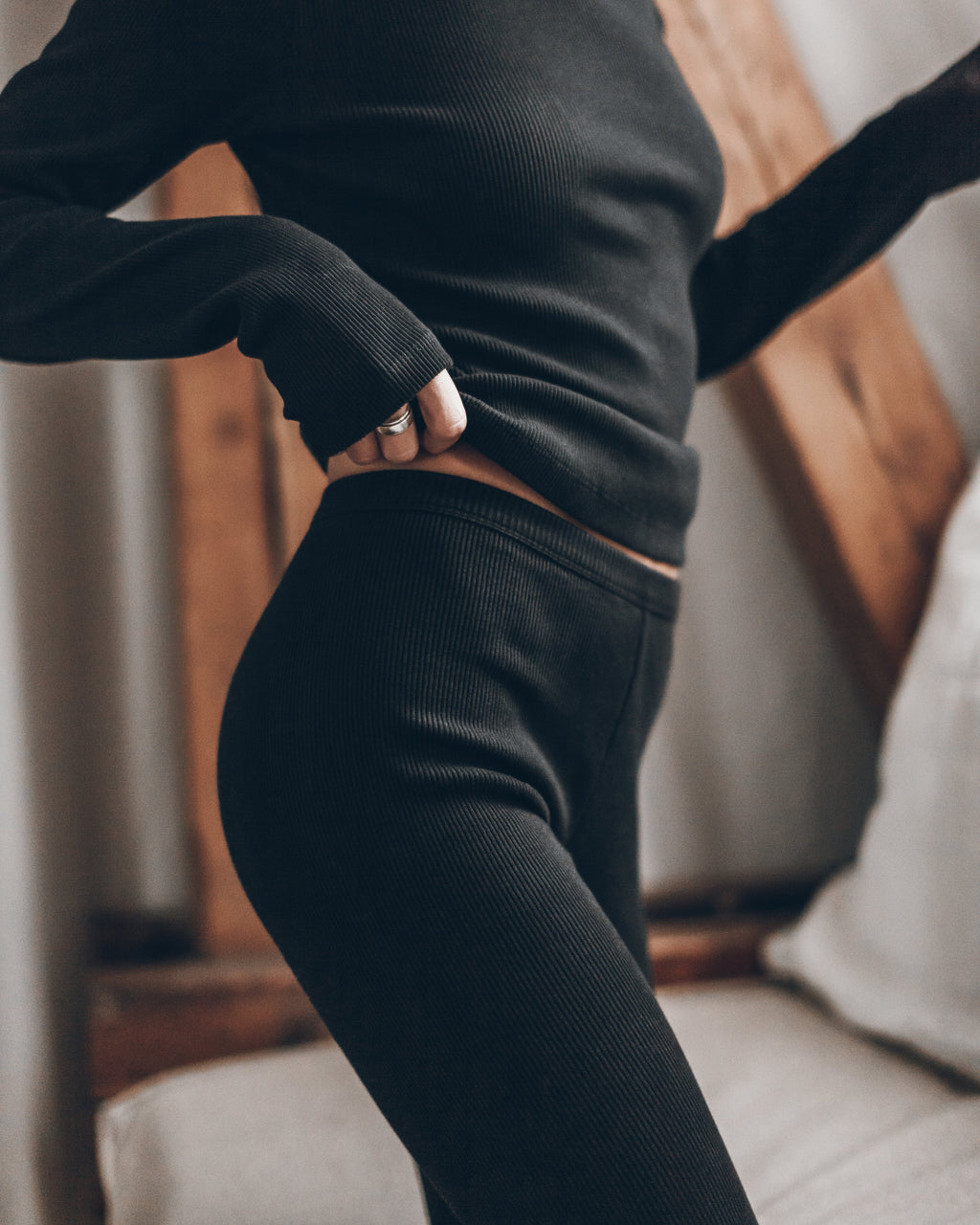 Legging The Black Ribbed