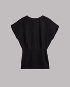 The Black Short Linen Bat Dress - Product photo