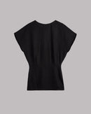 The Black Short Linen Bat Dress - Product photo