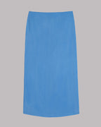 The Blue Long Cupro Slip Skirt Product Shot - Product photo