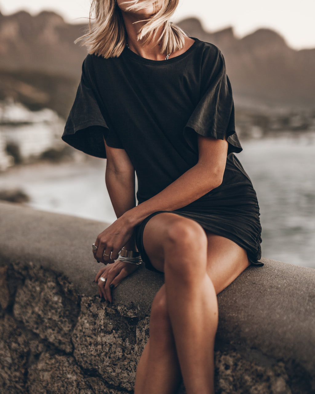Robe The Dark Short Draped T-Shirt