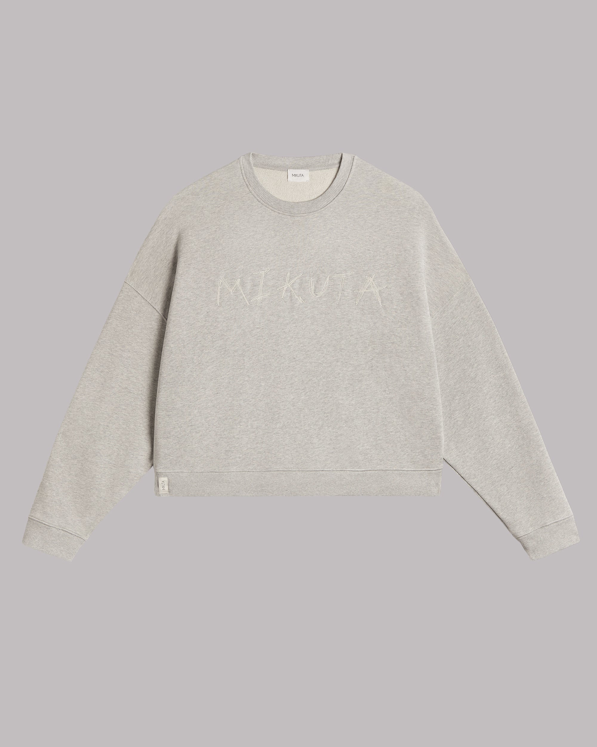 The Grey Embroidered Standard Sweater Product Shot - Product photo