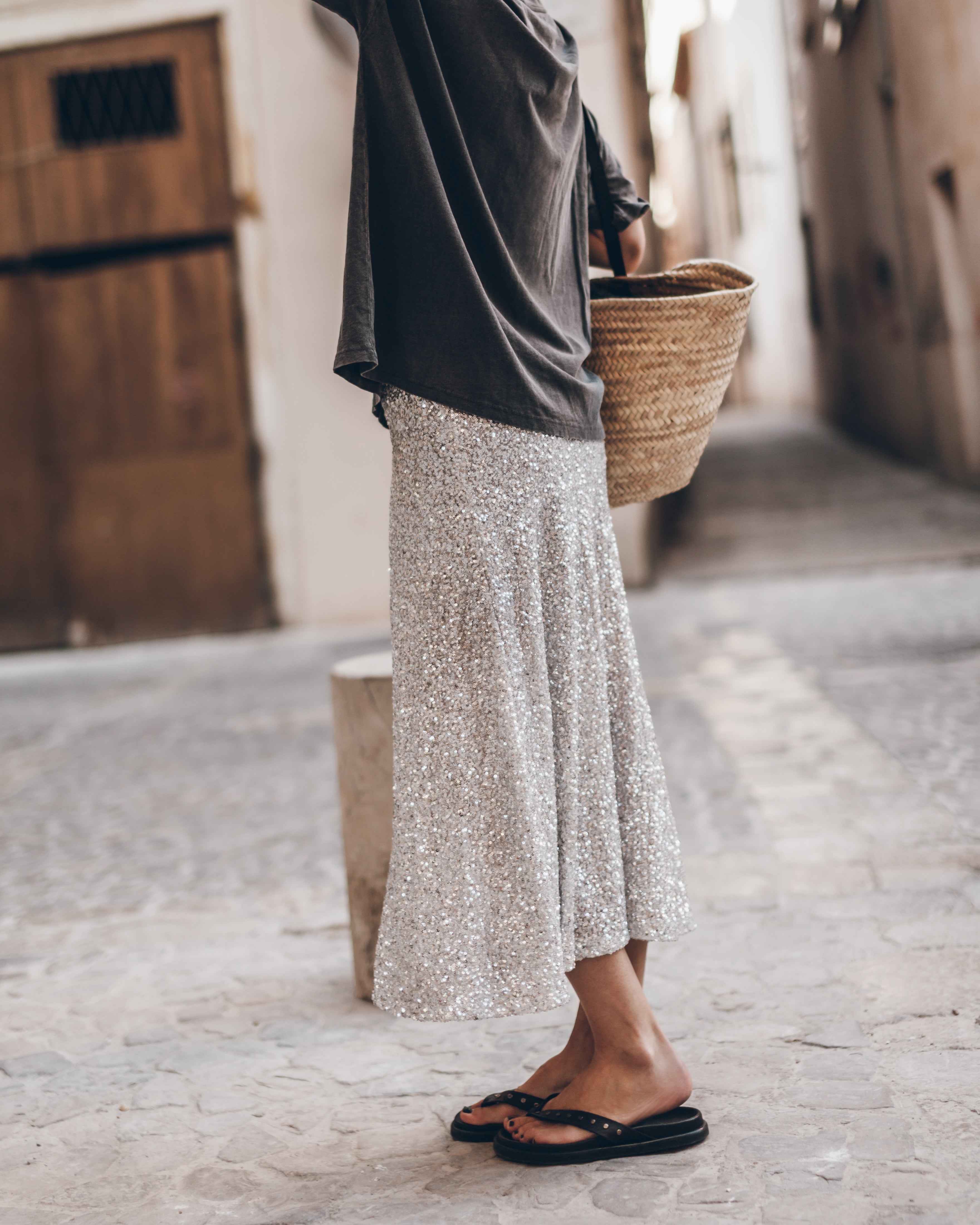 The Light Long Sequin Skirt