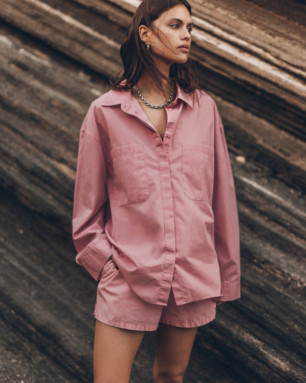 The Pink Cotton Oversized Shirt The Pink Cotton Boxer Shorts Desert California - Product photo