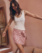 The Pink Printed Pareo The White Regular Tank Top - Product photo