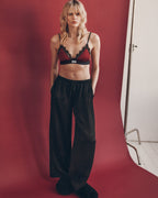 MIKUTA black slip pants product shot - Valentine's loungewear