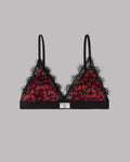 MIKUTA red hearts crinkle bralette product shot - Valentine's lingerie
