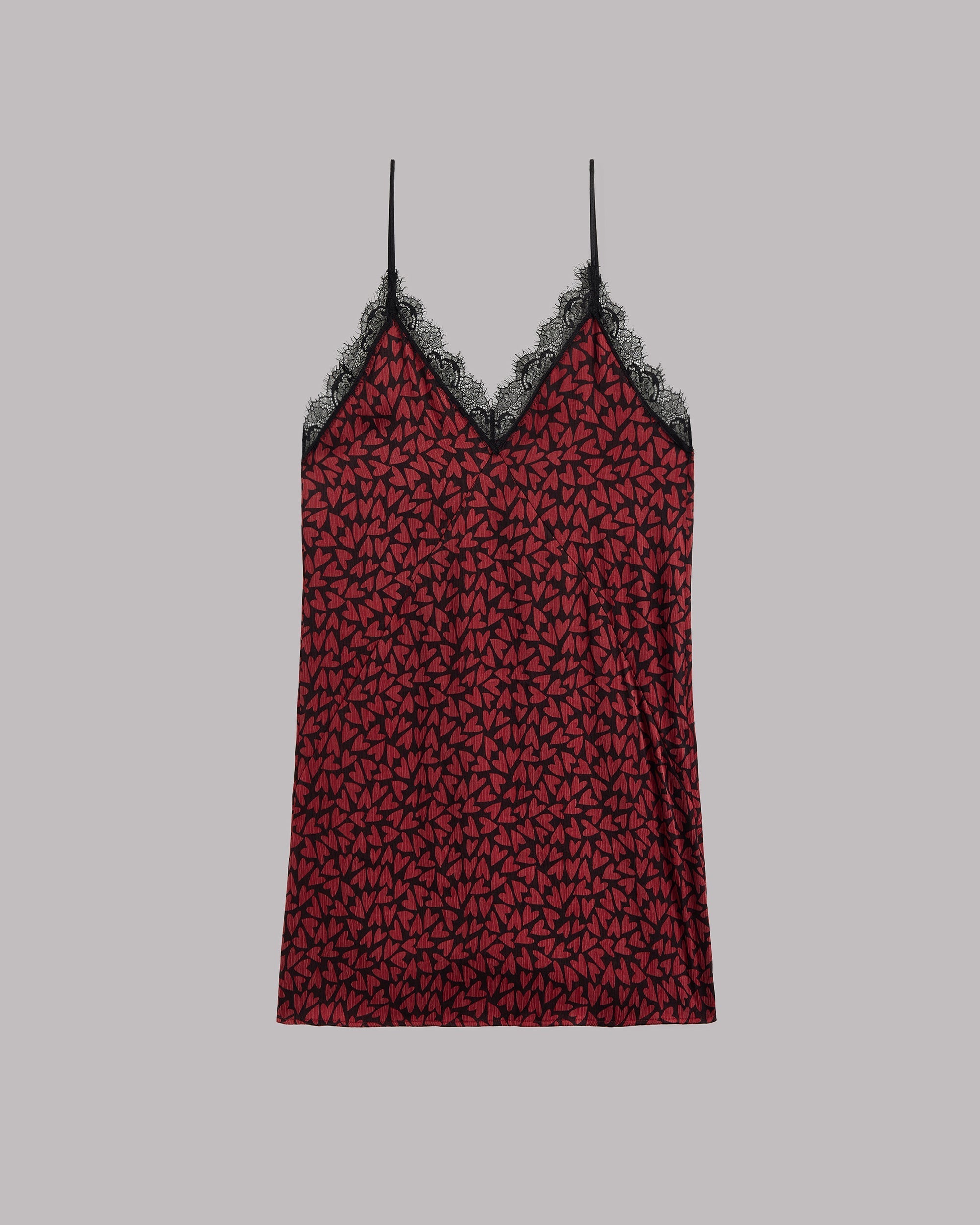 Red hearts dress product shot - Valentine's lace sleepwear